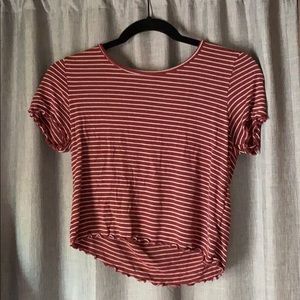 Maroon striped shirt